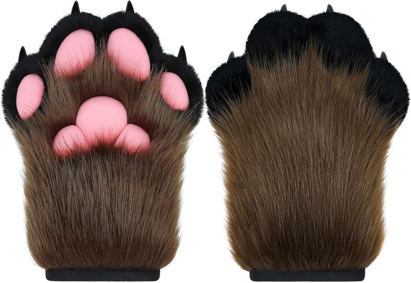 BNLIDES Cosplay Fursuit Paw Gloves Furry Claw Gloves Built-in Whistle Decompression Toys Costume Party Accessories for Adult - Image 1